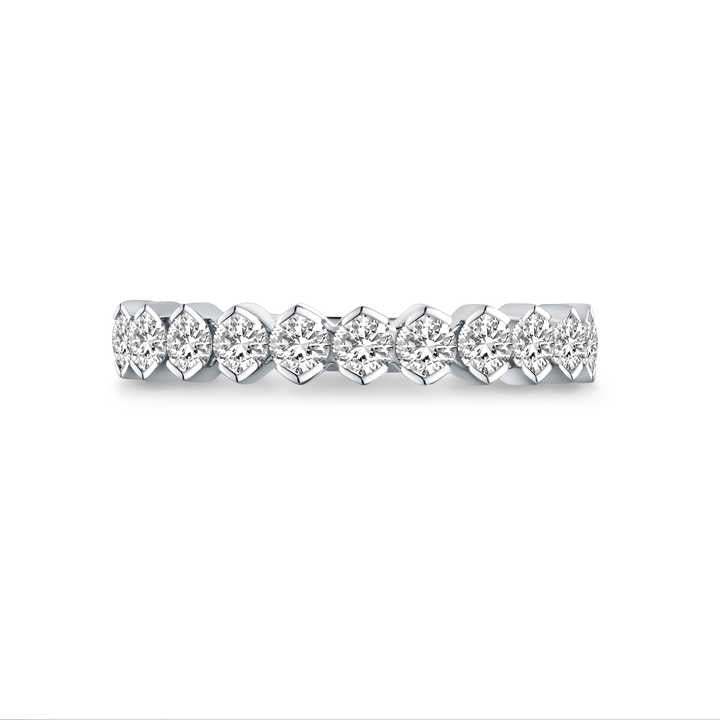 18K White and Yellow Gold Lab Grown Diamond Eternity Band Ring for Women