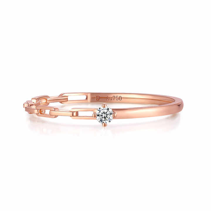 Rose Gold Mini Lab Grown Diamond Ring for Women