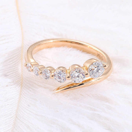 The Graduate Radiance Ring: Custom F Color Lab Grown Diamond Engagement Ring in Solid Gold