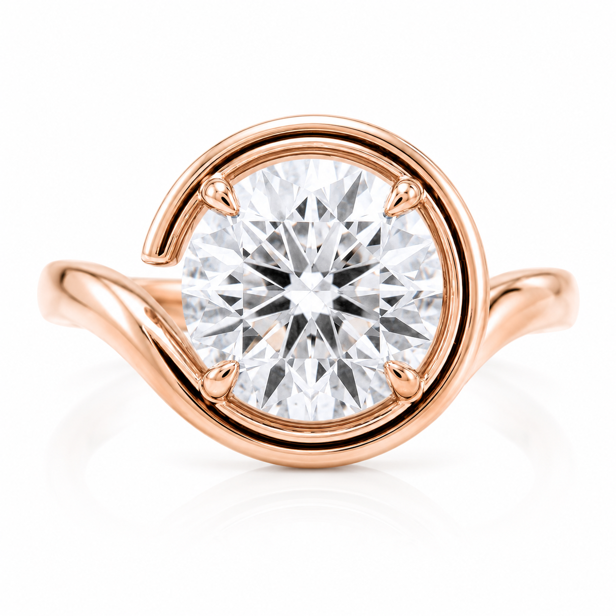 The Eternal Orbit™ | 4 Carat Round Lab Grown Diamond Engagement Ring in 14K Yellow Gold | IGI Certified | Future Jewelry Certified | Limited Edition