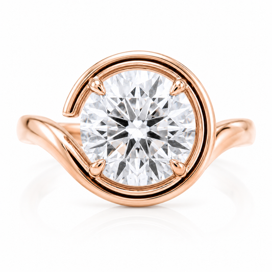 The Eternal Orbit™ | 4 Carat Round Lab Grown Diamond Engagement Ring in 14K Yellow Gold | IGI Certified | Future Jewelry Certified | Limited Edition