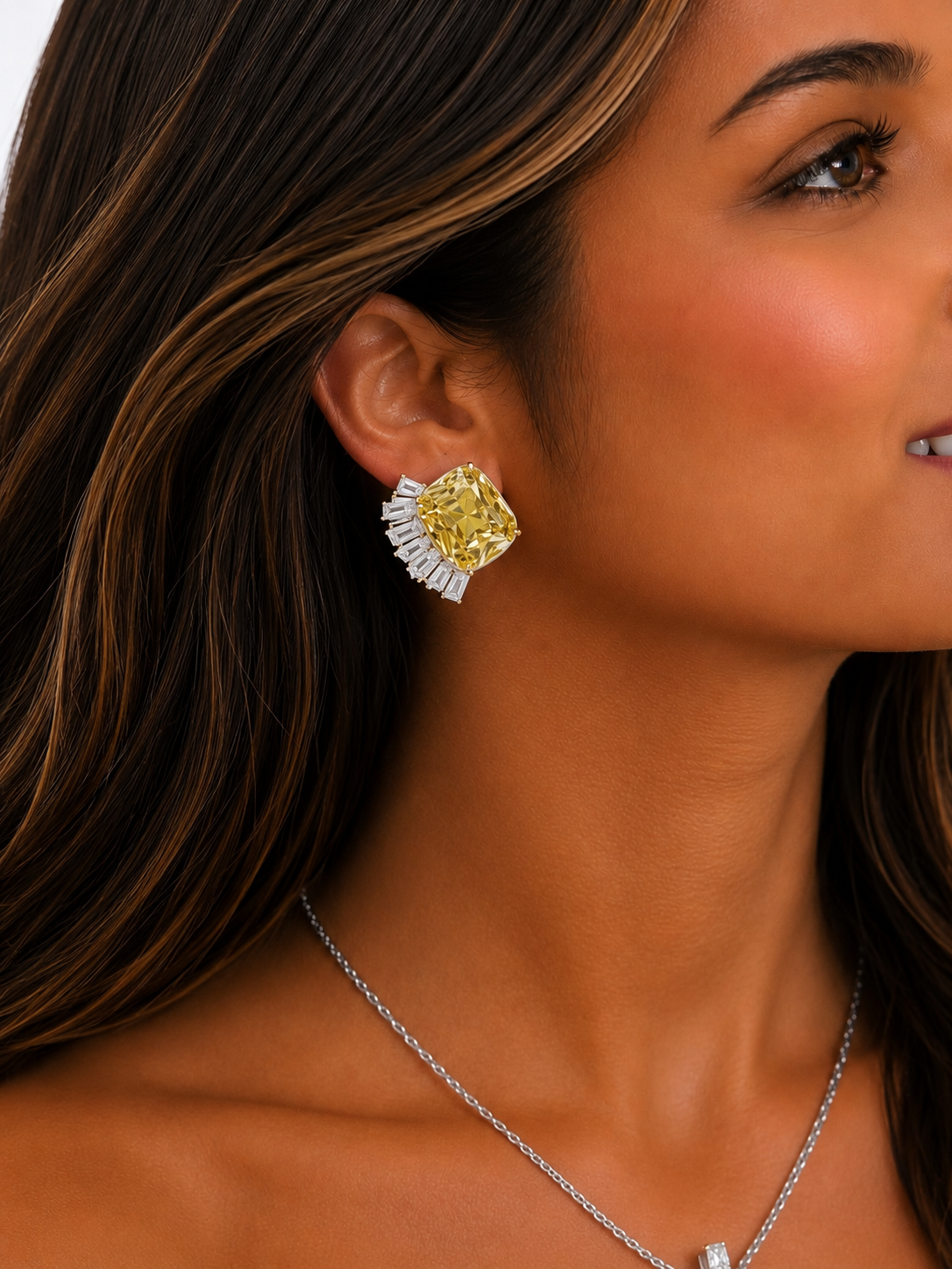 The Solaris Monaco™ | 12 Carat Total Weight Fancy Yellow Lab Grown Diamond Stud Earrings in 14K Gold | IGI Certified | Limited Edition 1 of 80