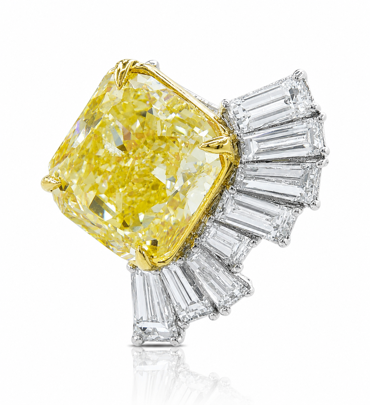 The Solaris Monaco™ | 12 Carat Total Weight Fancy Yellow Lab Grown Diamond Stud Earrings in 14K Gold | IGI Certified | Limited Edition 1 of 80
