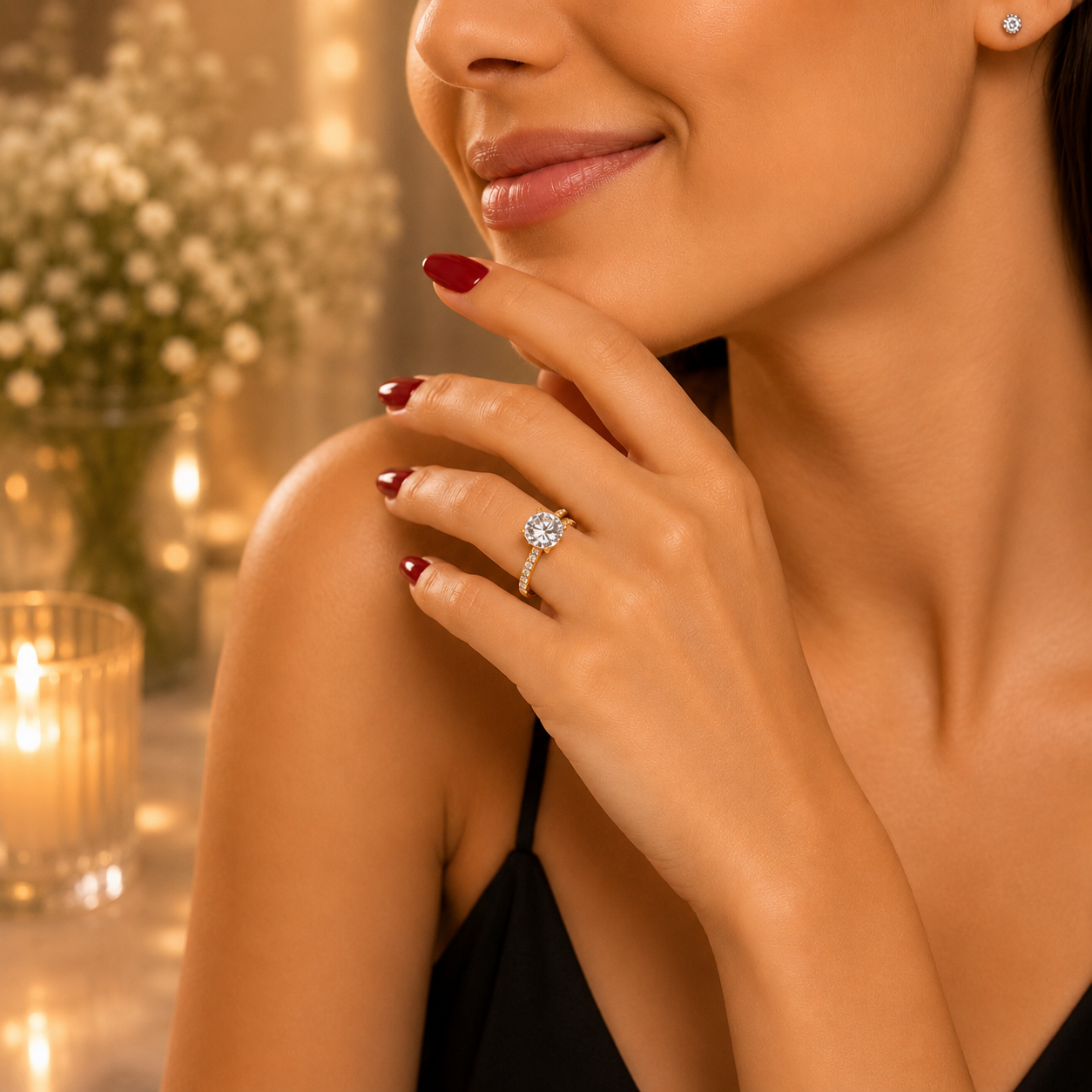 3 Carat Diamond Ring | Round Solitaire Lab Grown Diamond Engagement Ring in 14K Yellow Gold - Future Jewelry
