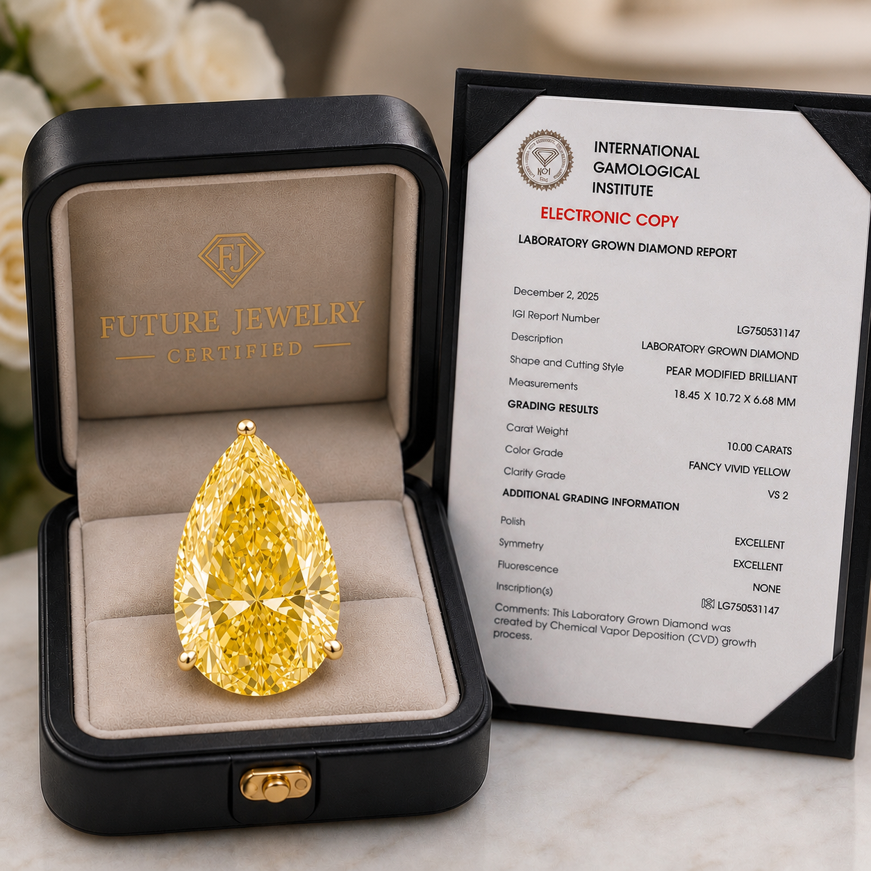 The Seraphina Eclipse LG Diamond Necklace. Pearl Yellow LG Diamond Pendant Necklace in 14k Gold. 1 of 18 Ever Made