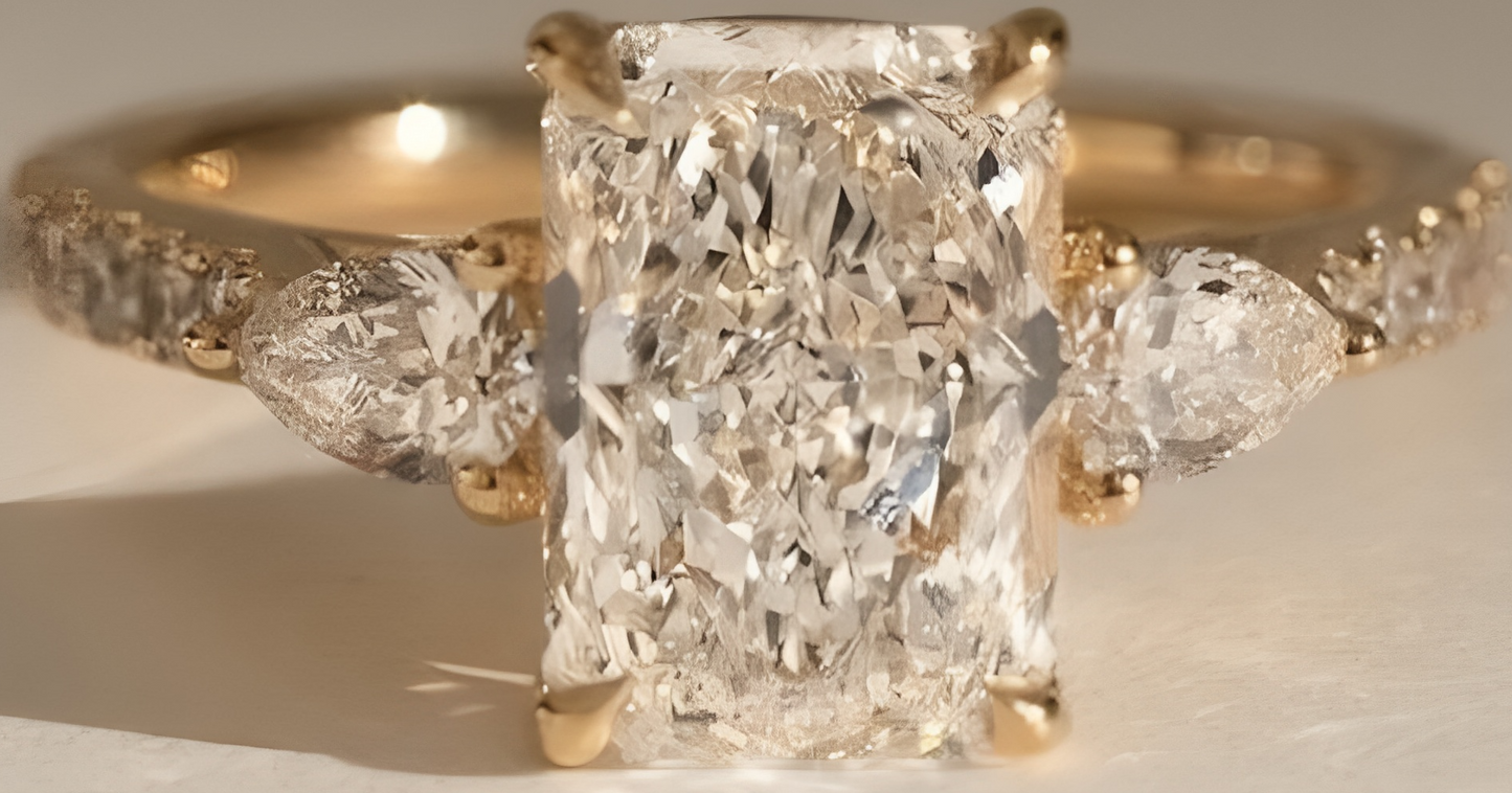 3 carat diamond engagement ring in 18K gold. Lab grown brilliance meets personal engraving for timeless elegance with lasting meaning.