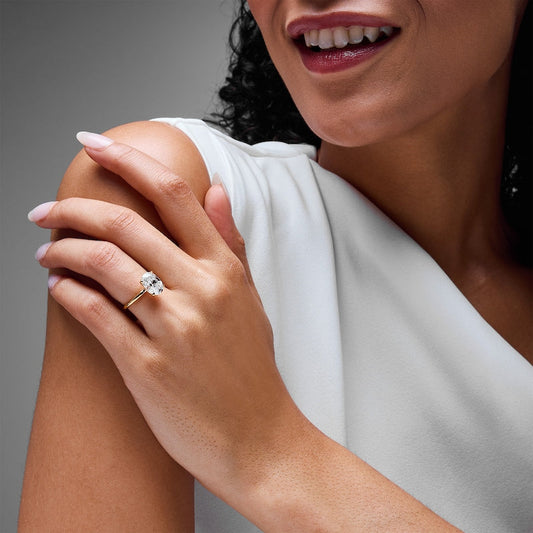 3 Carat Oval Lab Diamond Ring in 14k Yellow Gold Future Jewelry