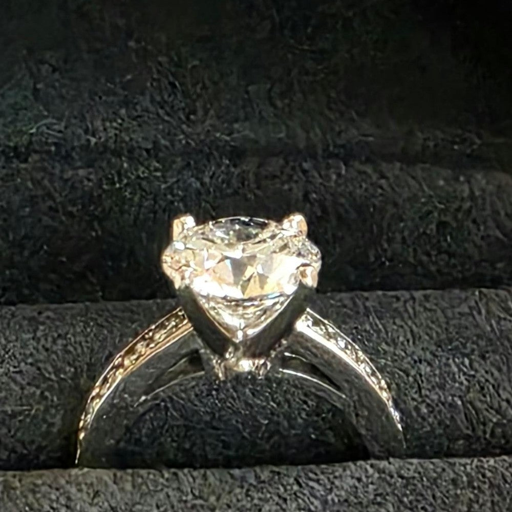 Bliss Diamond Certified 3Ct Diamond Engagement Ring Cathedral 14k Gold Lab Grown - Future Jewelry