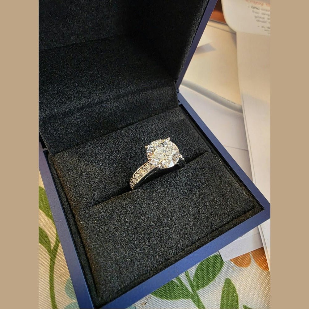 Bliss Diamond Certified 3Ct Diamond Engagement Ring Cathedral 14k Gold Lab Grown - Future Jewelry