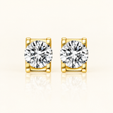 Brilliant Cut Lab Grown Diamond Earrings, 18K Gold