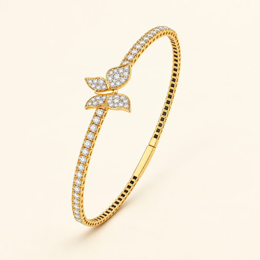 Butterfly Lab Grown Diamond Bracelet in 18K Yellow Gold - Future Jewelry