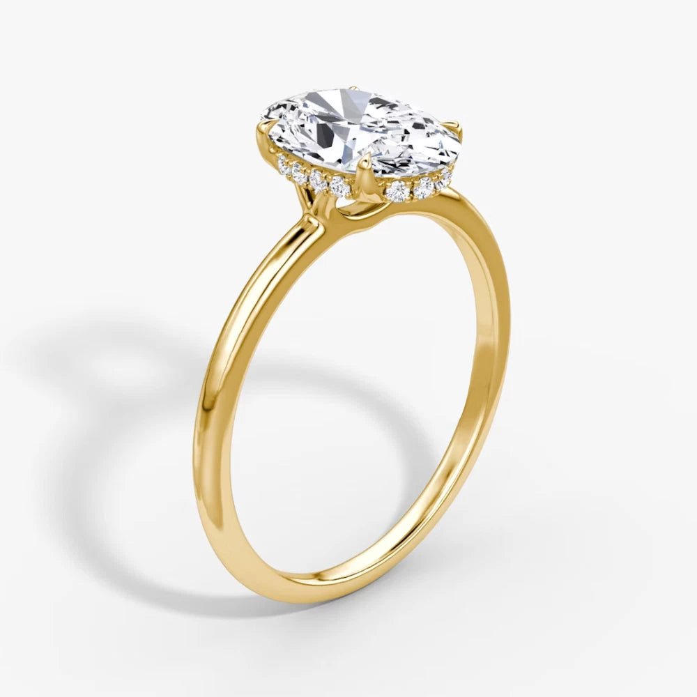 Certified IGI 1.65 Ct Lab Grown Oval Cut Diamond Engagement Ring 14k Yellow Gold - Future Jewelry