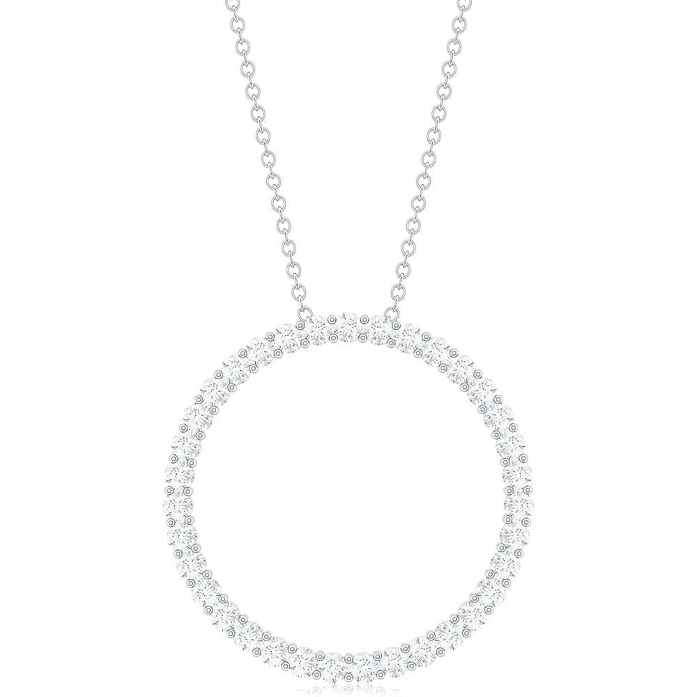Certified Lab Grown Diamond Eternity Necklace, Ef - Vs Quality, Diamond Circle Pendant With Chain - Ready To Gift - Future Jewelry
