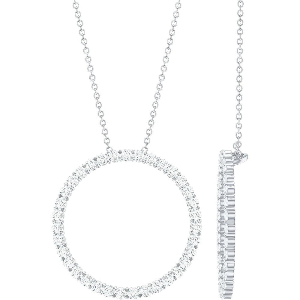 Certified Lab Grown Diamond Eternity Necklace, Ef - Vs Quality, Diamond Circle Pendant With Chain - Ready To Gift - Future Jewelry
