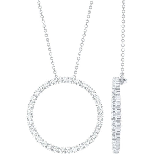 Certified Lab Grown Diamond Eternity Necklace, Ef - Vs Quality, Diamond Circle Pendant With Chain - Ready To Gift - Future Jewelry