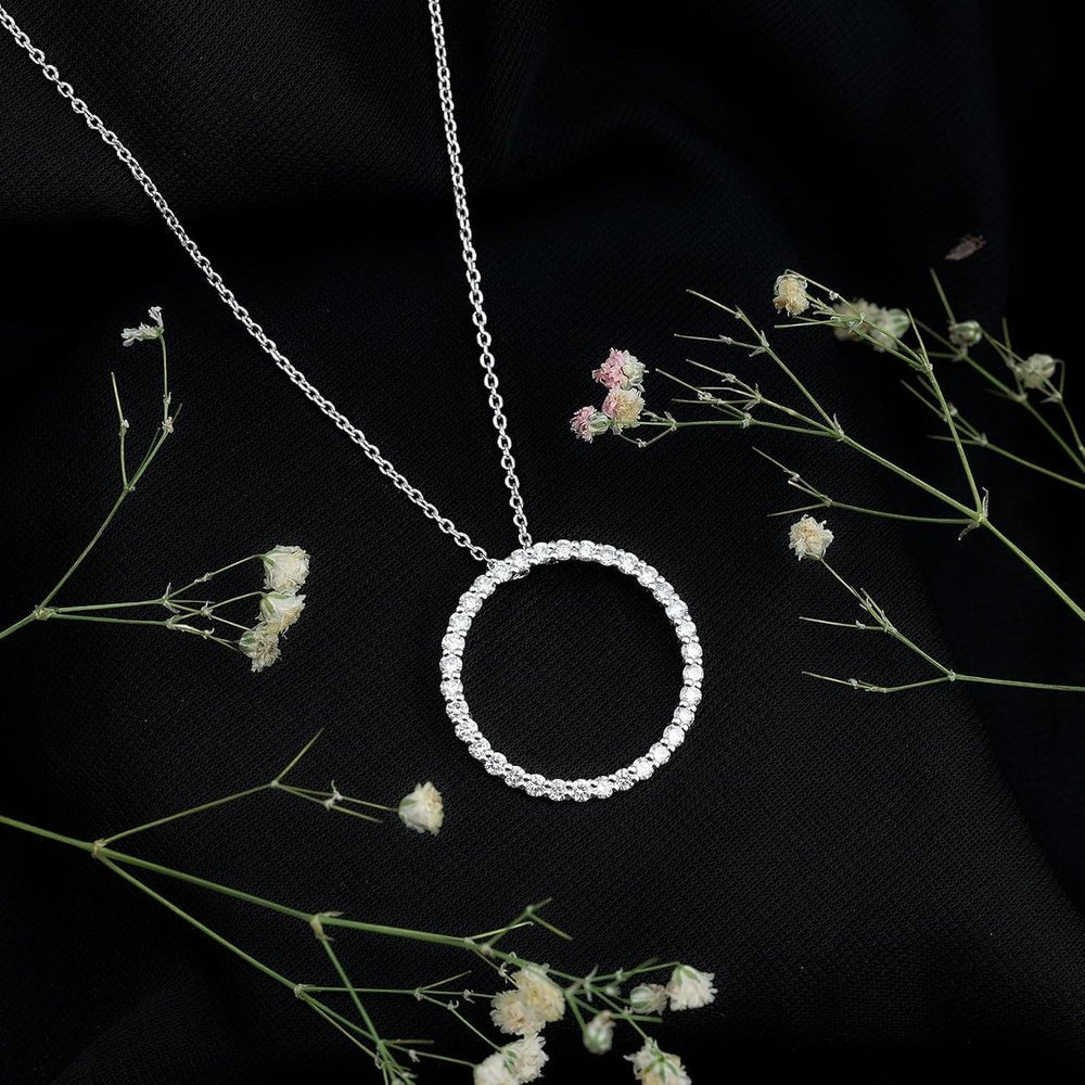Certified Lab Grown Diamond Eternity Necklace, Ef - Vs Quality, Diamond Circle Pendant With Chain - Ready To Gift - Future Jewelry