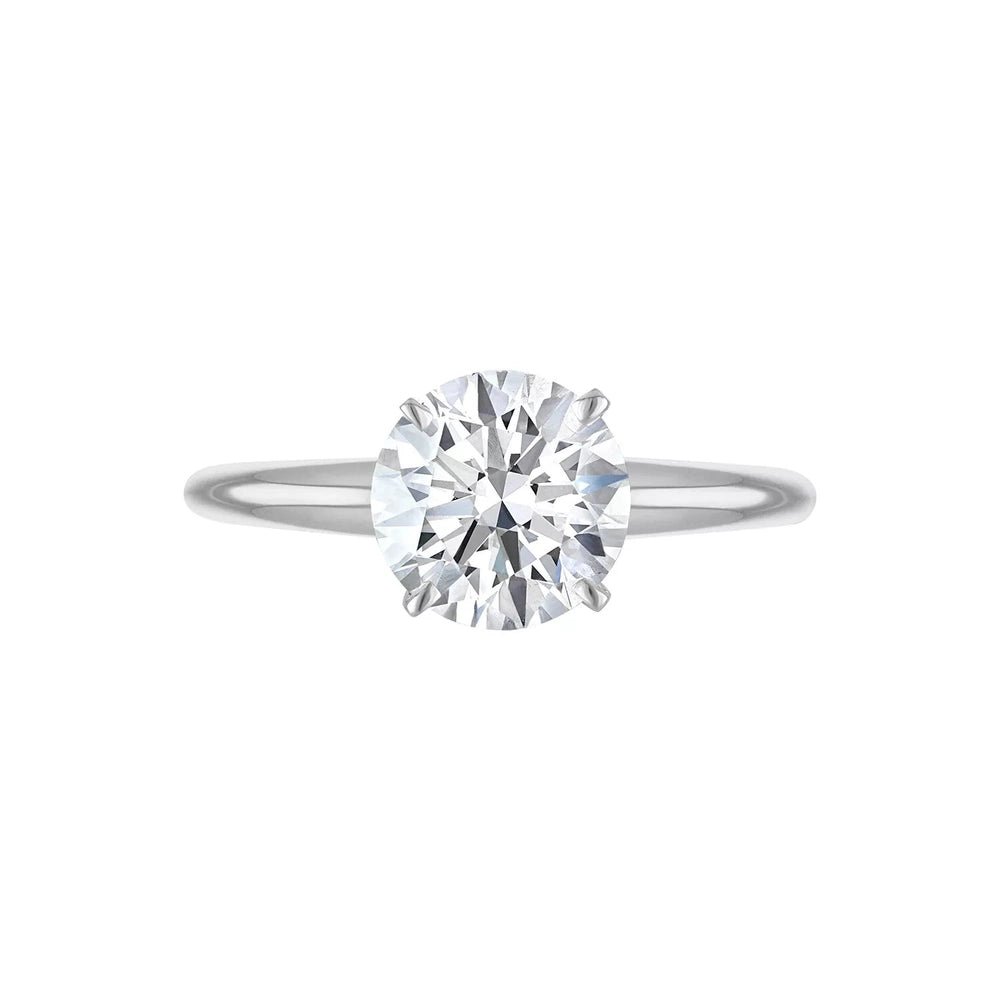 Certified Round Lab Grown Diamond Ring 14K White or Yellow - Future Jewelry