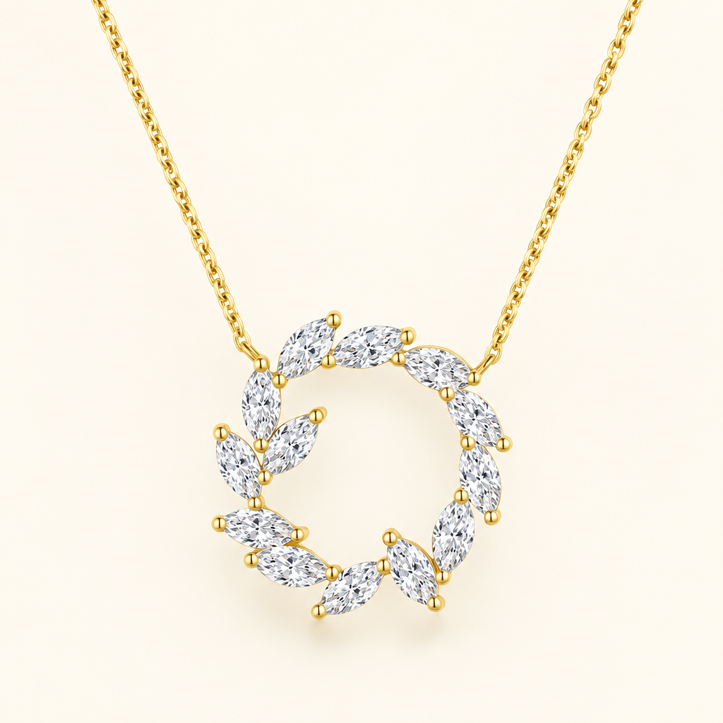 Classic Circle Garland Pendant Necklace in 18K Yellow Gold - Future Jewelry