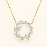 Classic Circle Garland Pendant Necklace, 18K Gold