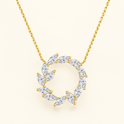 Classic Circle Garland Pendant Necklace, 18K Gold