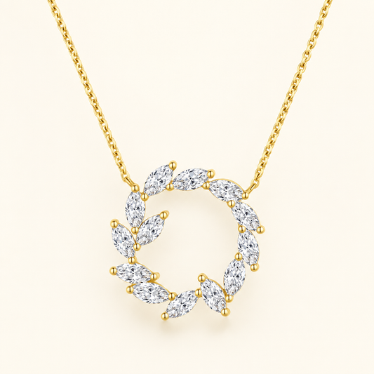 Classic Circle Garland Pendant Necklace in 18K Yellow Gold - Future Jewelry