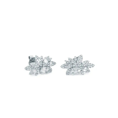 Lab Grown Diamond Cluster Stud Earrings, 14K Gold
