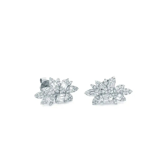 Cluster Lab Grown Diamond Stud Earrings in 14K Yellow, White, or Rose Gold - Future Jewelry