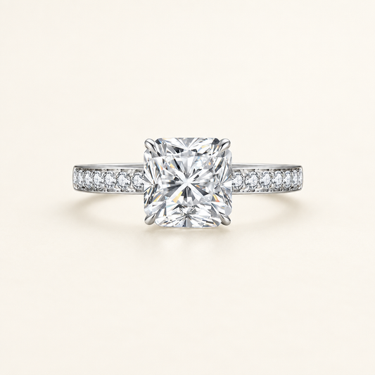 Cushion Cut Lab Grown Diamond Ring in White Gold - Future Jewelry