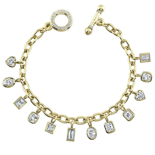 Custom Diamond Charm Bracelet in 14K or 18K Gold - Future Jewelry