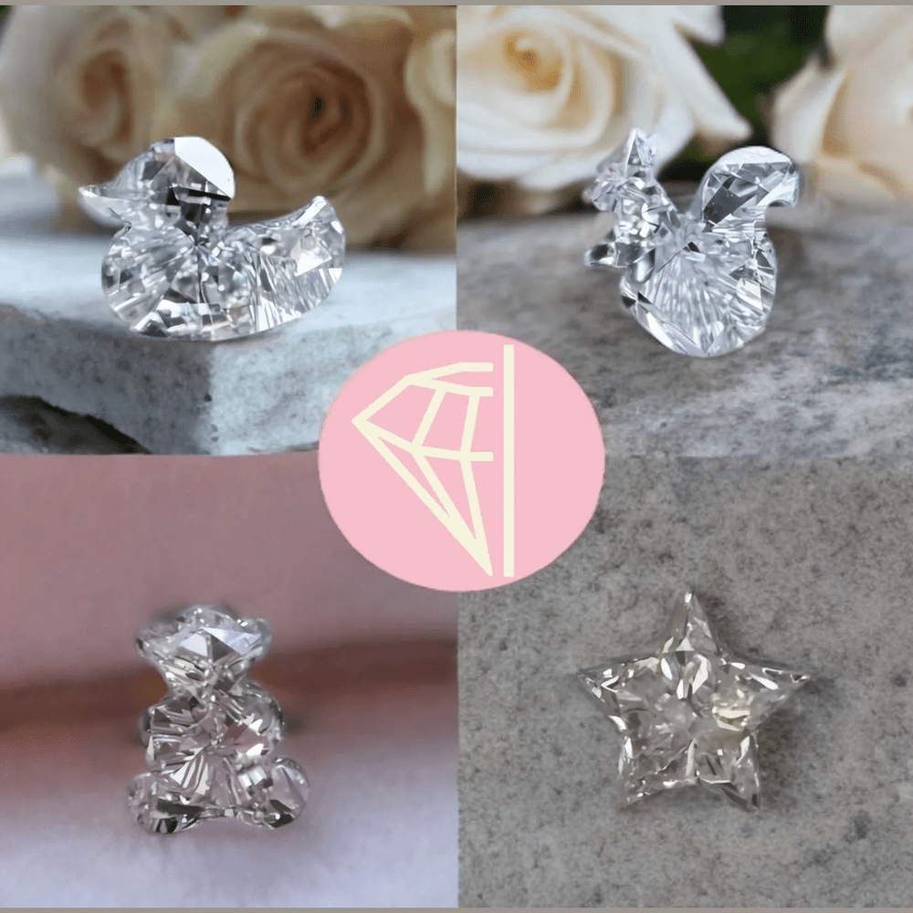 Custom Laser Diamond Cut - Available in any Shape in White or Yellow Gold for Bracelets, Necklaces, Earrings or Rings - Future Jewelry