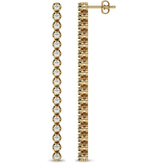 Dangling Diamond Earrings for Women | 10K Solid Gold Lab Grown Diamond Earrings | Ideal Gift for Her - Future Jewelry
