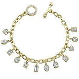 Lab Grown Diamond Charm Bracelet, 14K Gold