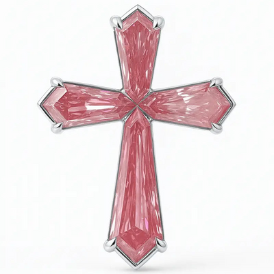 Diamond Cross Necklace or Earrings, White, Yellow or Pink Gold