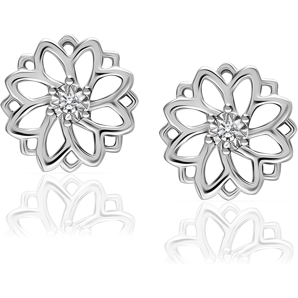 Diamond Stud Earrings for Women in Sterling Silver - Future Jewelry