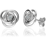 Lab Grown Diamond Stud Earrings, 14K White Gold
