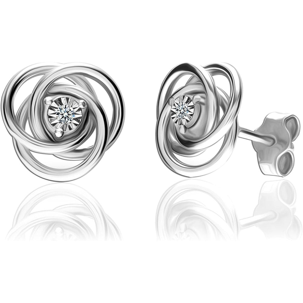 Diamond Stud Earrings for Women in Sterling Silver - Future Jewelry