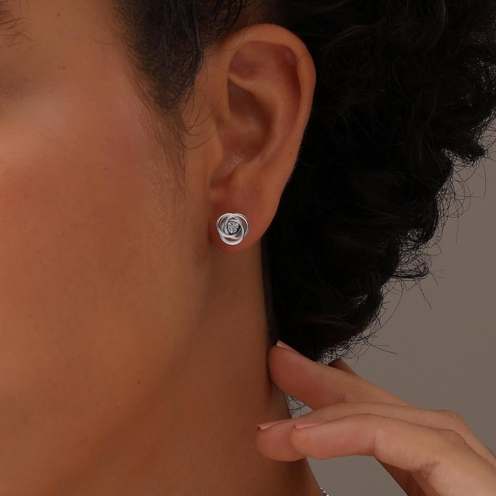 Diamond Stud Earrings for Women in Sterling Silver - Future Jewelry