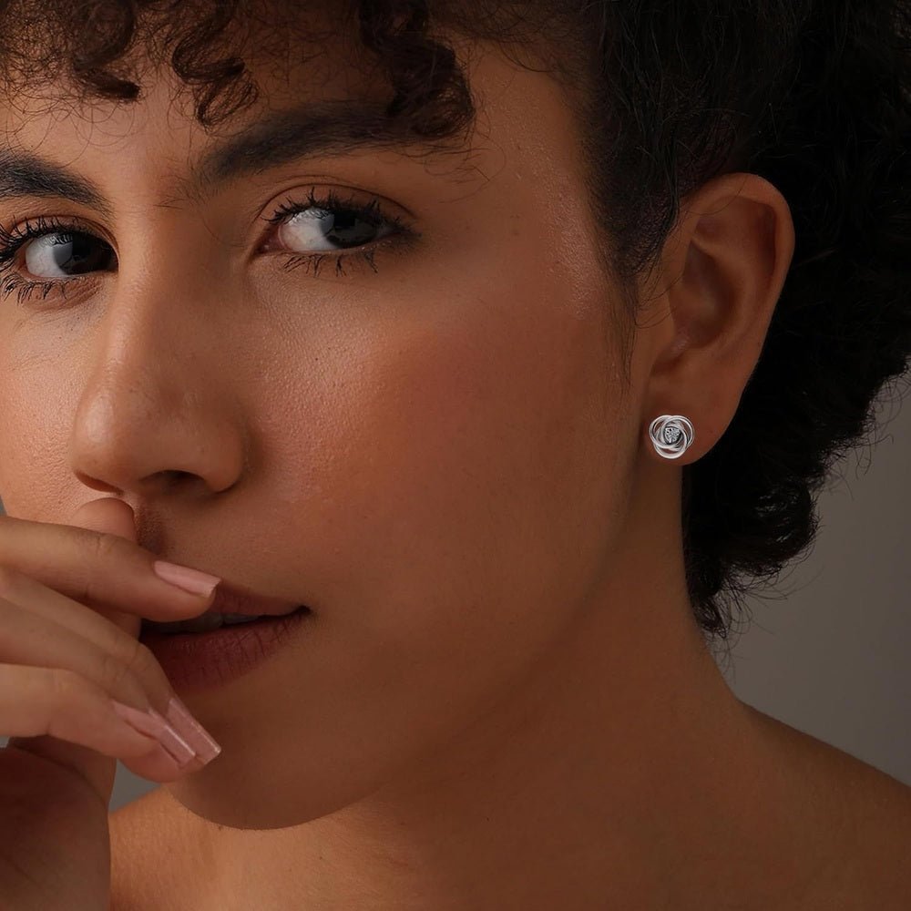 Diamond Stud Earrings for Women in Sterling Silver - Future Jewelry