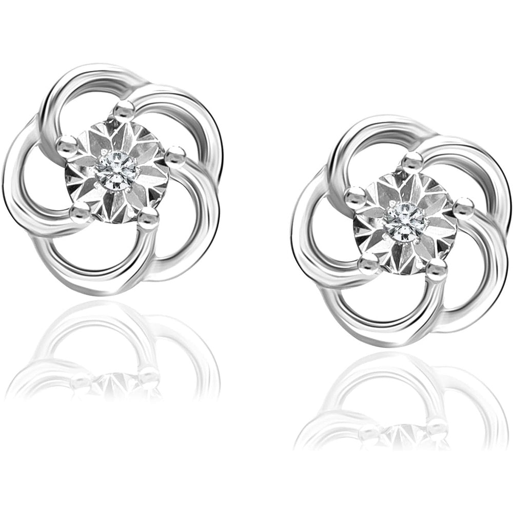 Diamond Stud Earrings for Women in Sterling Silver - Future Jewelry