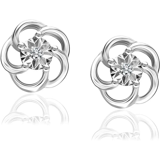 Lab Grown Diamond Stud Earrings for Women in 14K White Gold - Future Jewelry