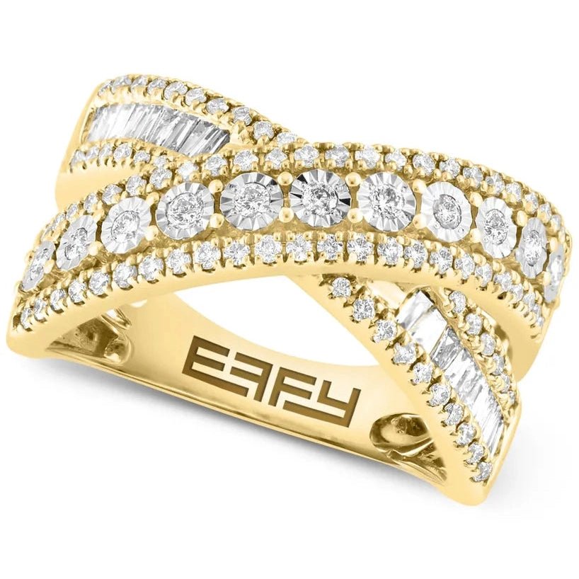 Effy Women's Diamond Round & Baguette Crossover Statement Ring - Future Jewelry