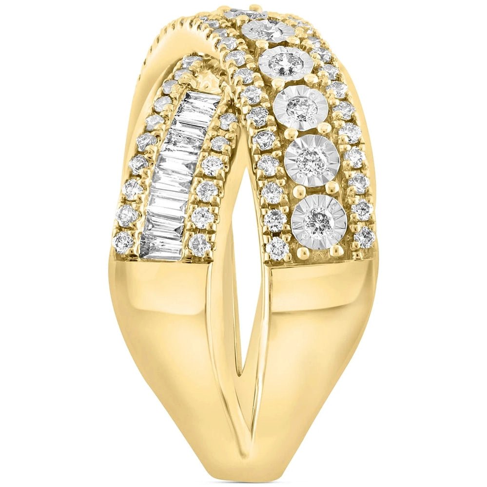 Effy Women's Diamond Round & Baguette Crossover Statement Ring - Future Jewelry