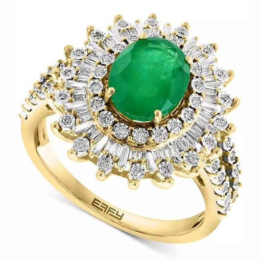 Effy Women’s Ruby Inspired Statement Ring in 14K White Gold with Lab Diamonds - Future Jewelry