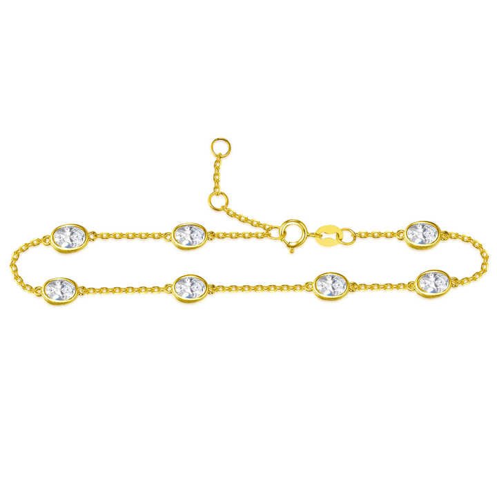 Elegant Yellow Gold Oval Cut Diamond Bracelet for Women - Future Jewelry