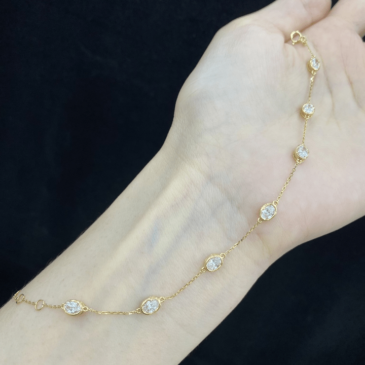 Elegant Yellow Gold Oval Cut Diamond Bracelet for Women - Future Jewelry