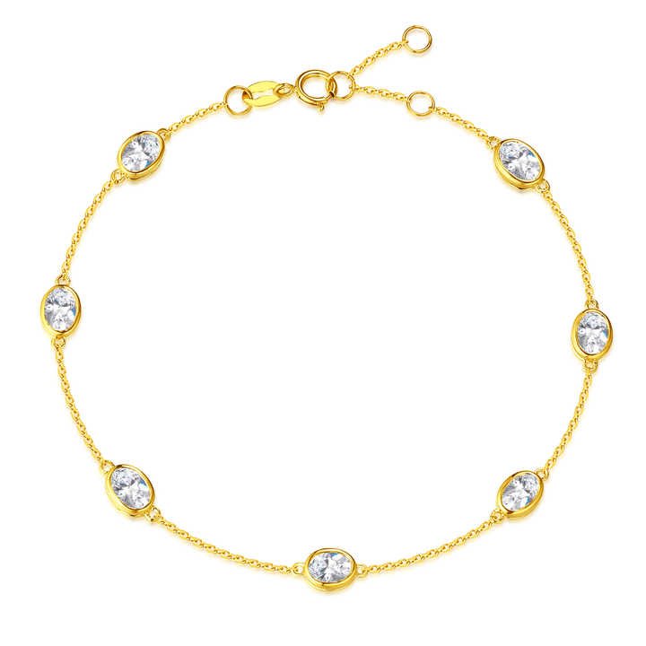 Elegant Yellow Gold Oval Cut Diamond Bracelet for Women - Future Jewelry