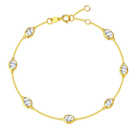 Elegant Yellow Gold Oval Cut Diamond Bracelet for Women - Future Jewelry
