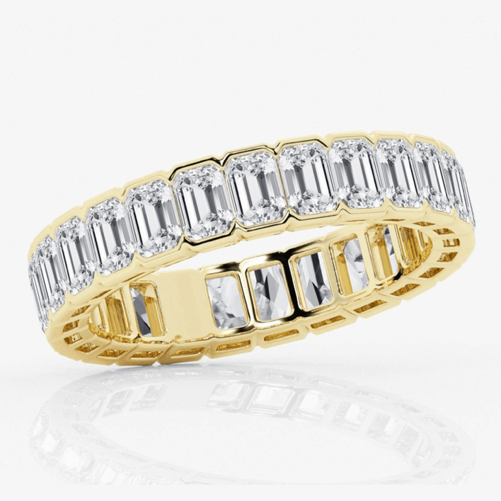 Emerald Cut Diamond Eternity Band Half Bezel 5.00 Carat - Future Jewelry