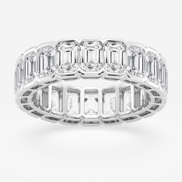 Emerald Cut Diamond Eternity Band Half Bezel 5.00 Carat - Future Jewelry