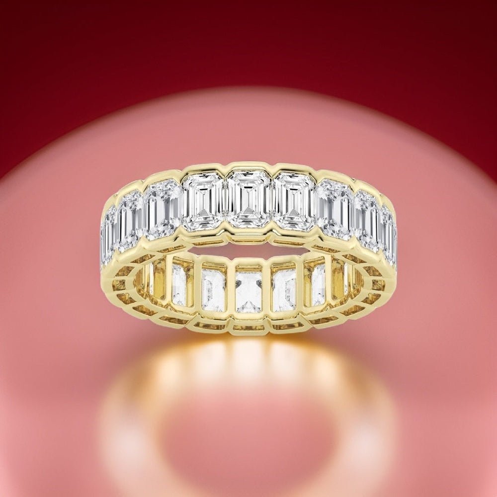 Emerald Cut Diamond Eternity Band Half Bezel 5.00 Carat - Future Jewelry